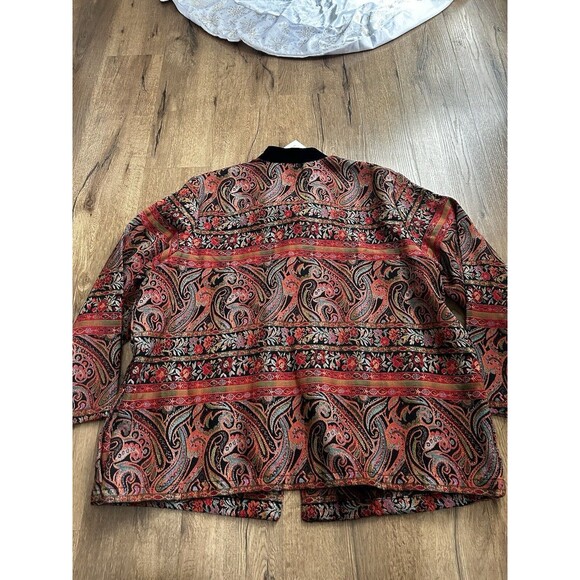 Coldwater Creek Woven Art-to-Wear Persian Floral Paisley Cultured Jacket 2X - Picture 2 of 5